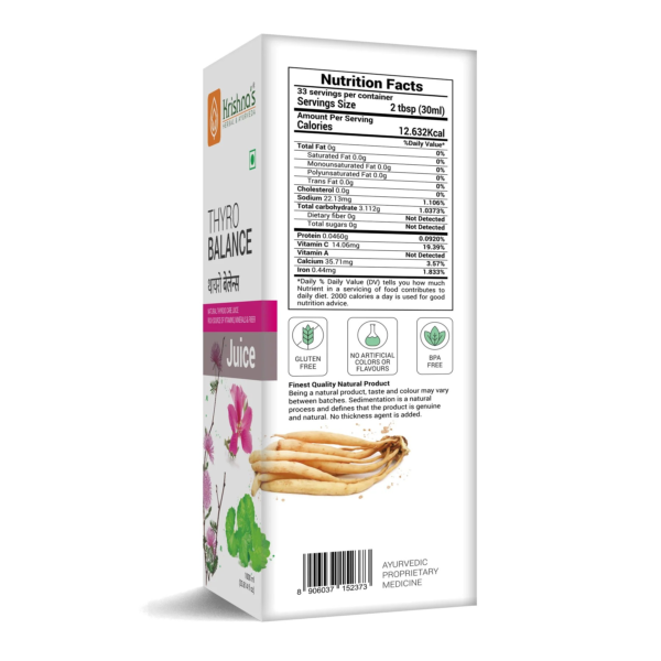 Krishna Ayurveda Thyro Balance Juice 1000ML - Image 2