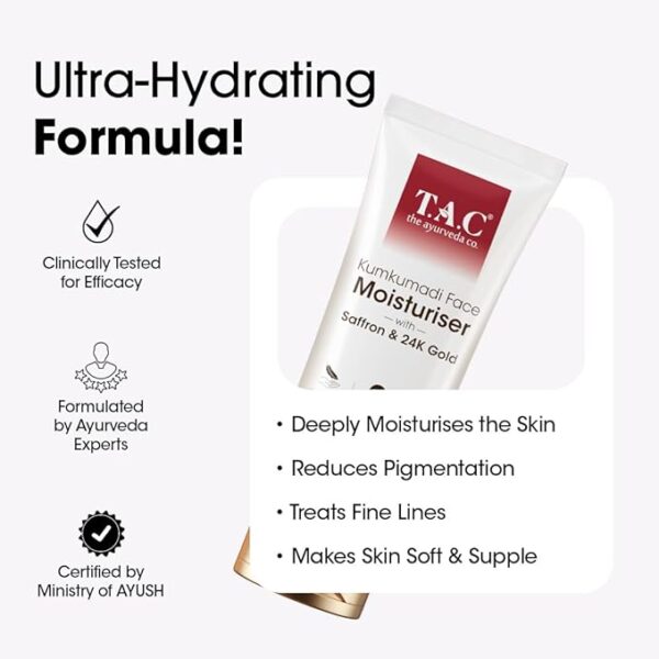 TAC Kumkumadi Face Moisturiser Saffron & 24K Gold - Image 5