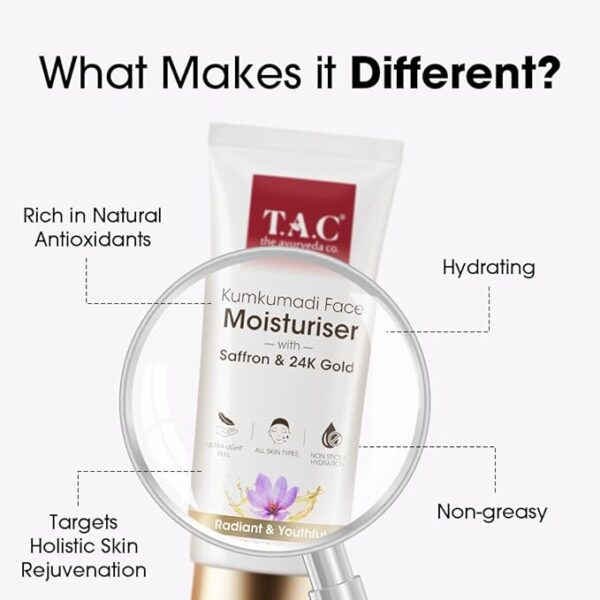 TAC Kumkumadi Face Moisturiser Saffron & 24K Gold - Image 2