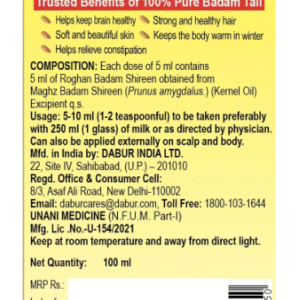 Dabur Roghan Badam Shireen Oil for Healthy Hair 100ml
